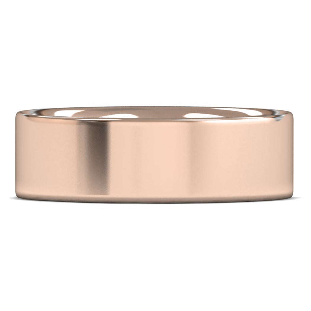 18ct Rose Fairtrade Gold 7mm Medium Weight Flat Court Wedding Ring