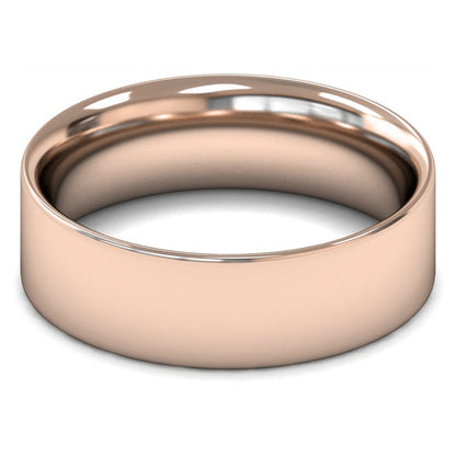 9ct Rose Gold 7mm Medium Weight Flat Court Wedding Ring
