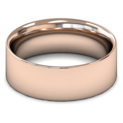 14ct Rose Fairtrade Gold 8mm Medium Weight Flat Court Wedding Ring