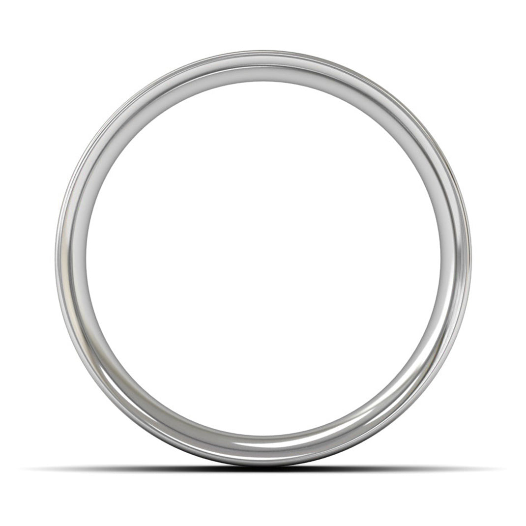 14ct White Gold 8mm Medium Weight Flat Court Wedding Ring