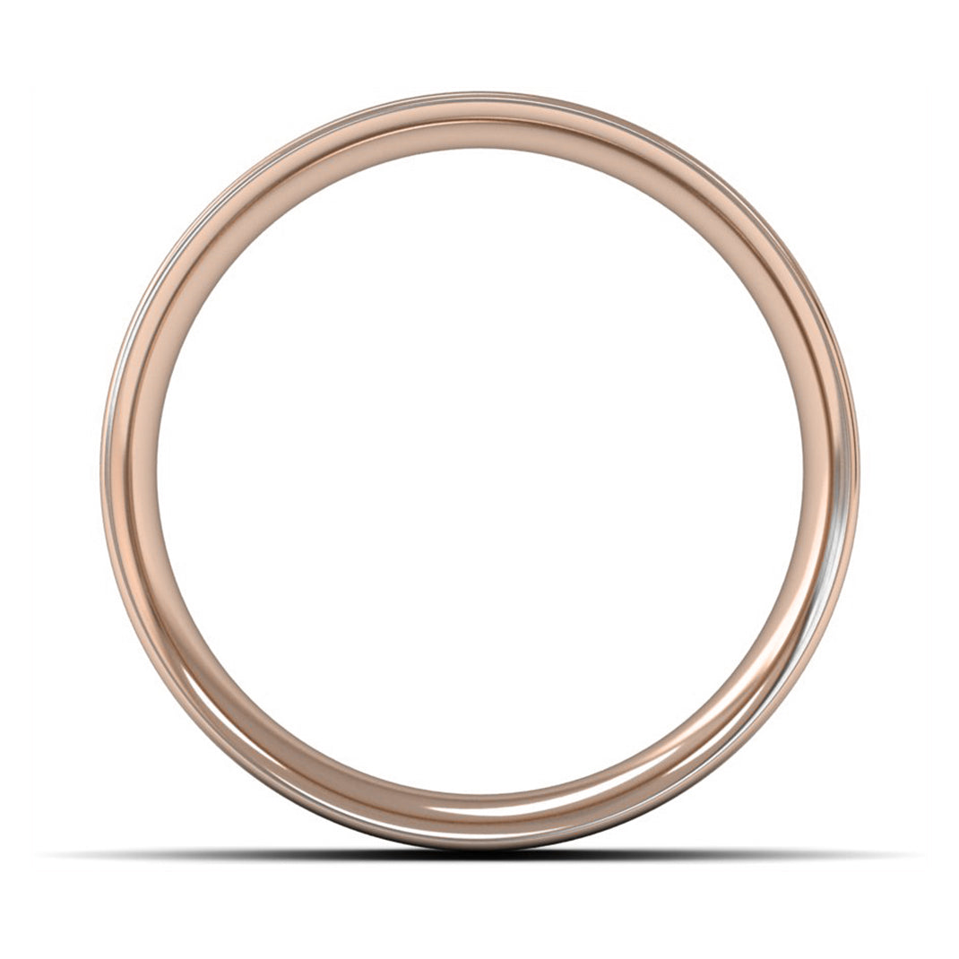 18ct Rose Fairtrade Gold 8mm Medium Weight Flat Court Wedding Ring
