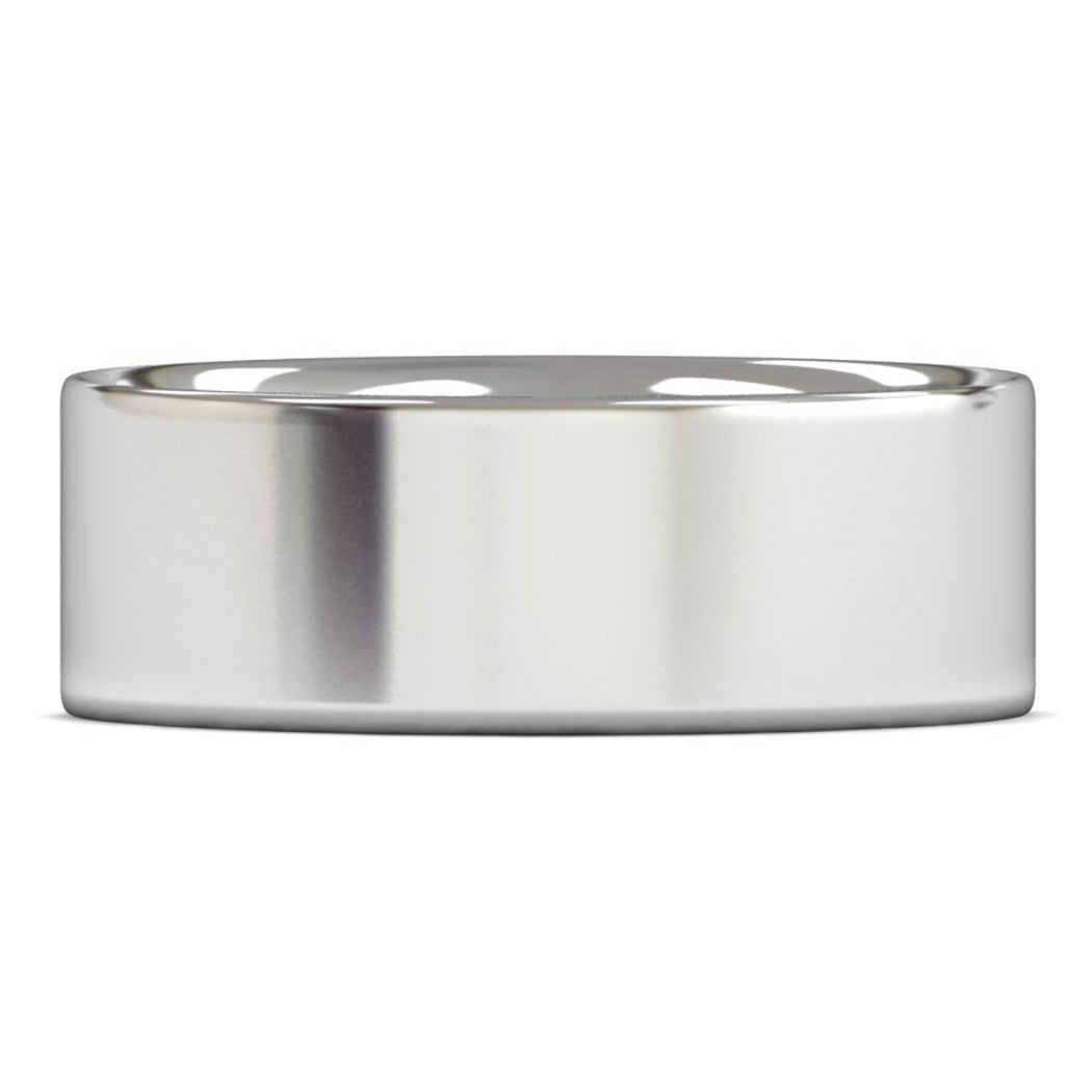 18ct White Gold 8mm Medium Weight Flat Court Wedding Ring