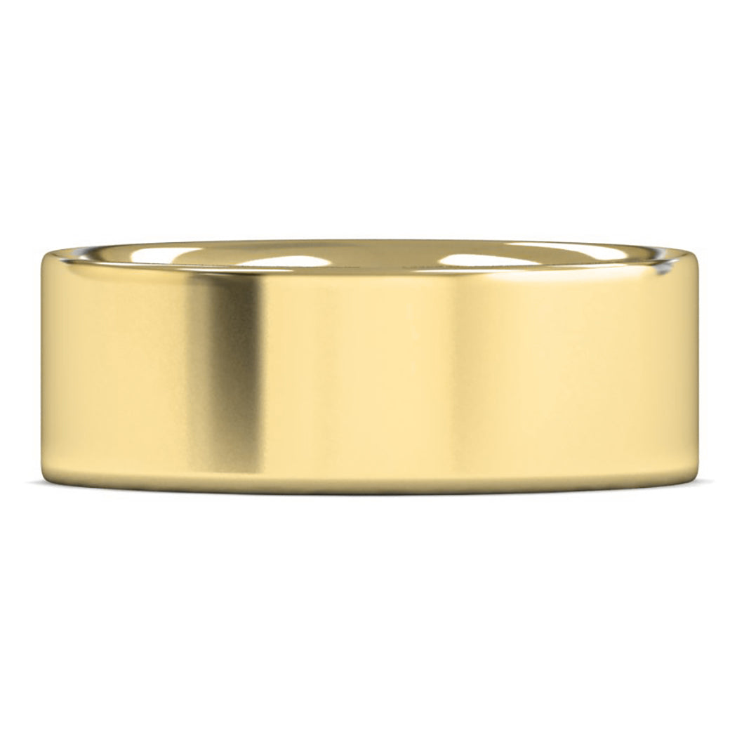 18ct Yellow Gold 8mm Medium Weight Flat Court Wedding Ring