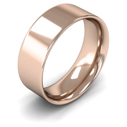 9ct Rose Fairtrade Gold 8mm Medium Weight Flat Court Wedding Ring