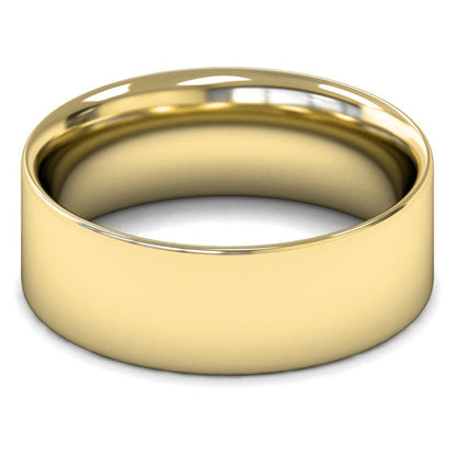 9ct Yellow Gold 8mm Medium Weight Flat Court Wedding Ring