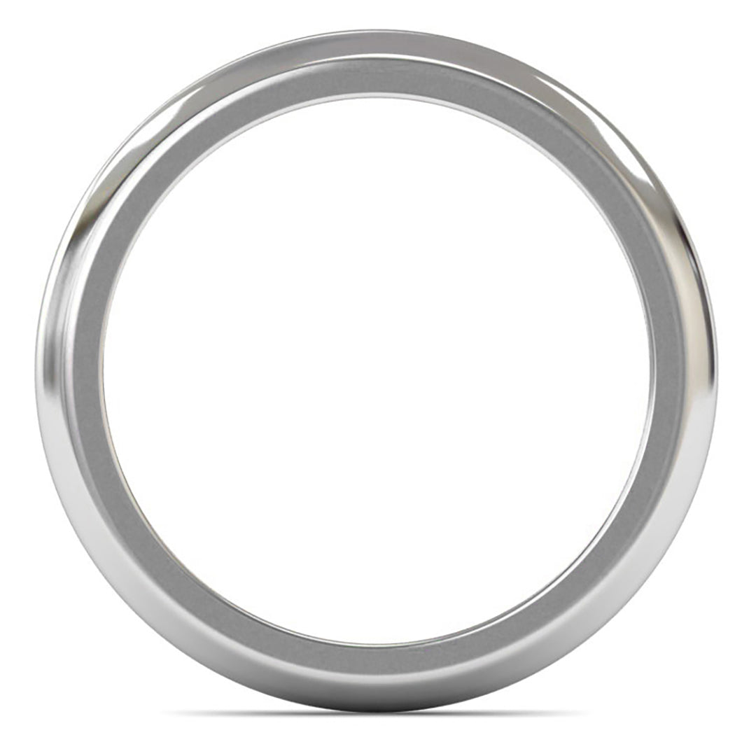 14ct White Gold 2mm Heavy Weight D Shape Wedding Ring