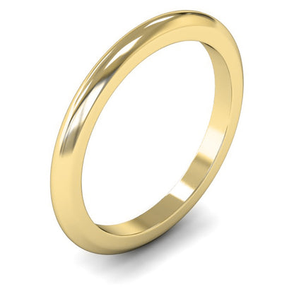 18ct Yellow Fairtrade Gold 2mm Heavy Weight D Shape Wedding Ring
