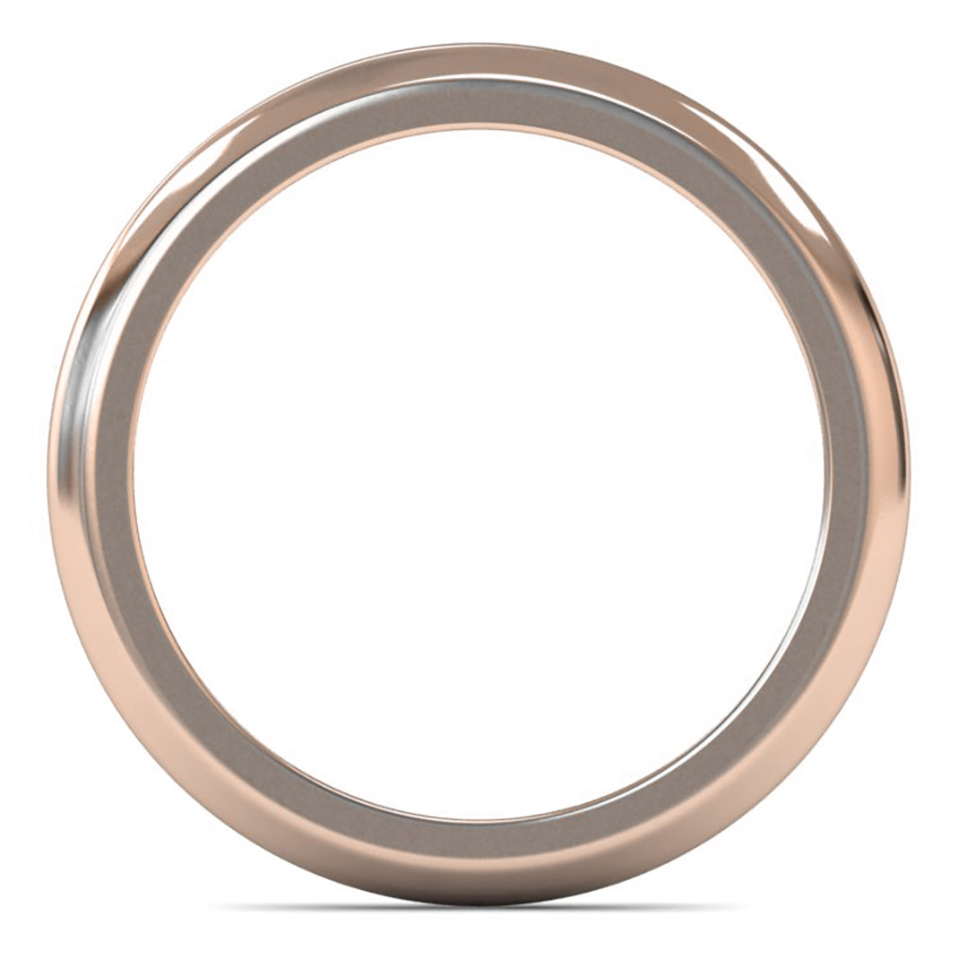 9ct Rose Gold 2mm Heavy Weight D Shape Wedding Ring