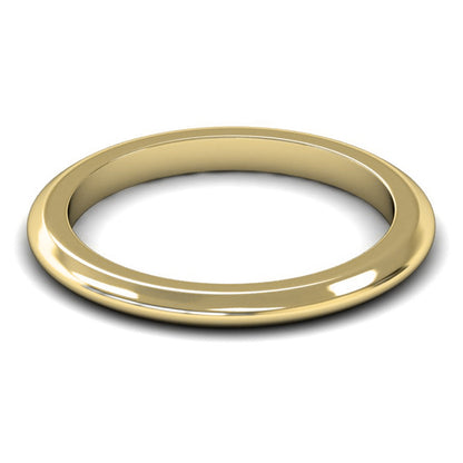 9ct Yellow Fairtrade Gold 2mm Heavy Weight D Shape Wedding Ring