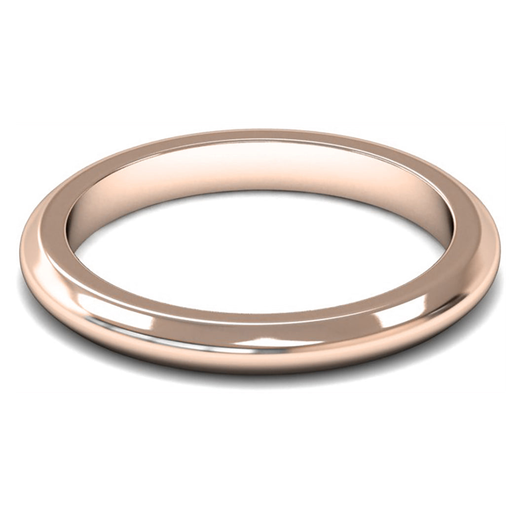 14ct Rose Gold 2.5mm Heavy Weight D Shape Wedding Ring
