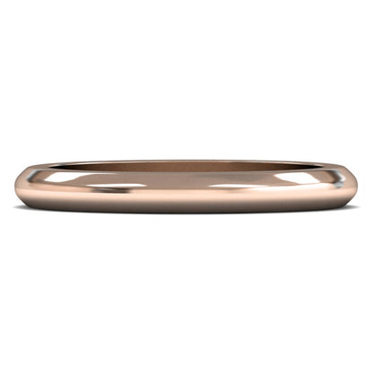 18ct Rose Gold 2.5mm Heavy Weight D Shape Wedding Ring
