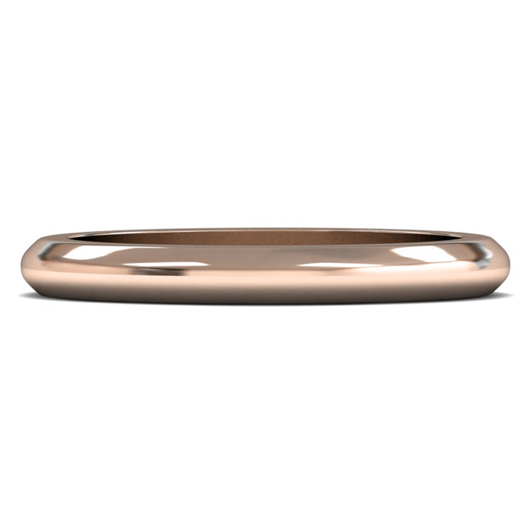18ct Rose Fairtrade Gold 2.5mm Heavy Weight D Shape Wedding Ring