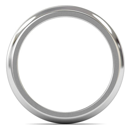 9ct White Fairtrade Gold 2.5mm Heavy Weight D Shape Wedding Ring