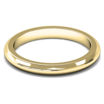 9ct Yellow Fairtrade Gold 2.5mm Heavy Weight D Shape Wedding Ring