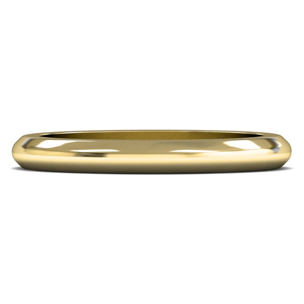 9ct Yellow Fairtrade Gold 2.5mm Heavy Weight D Shape Wedding Ring