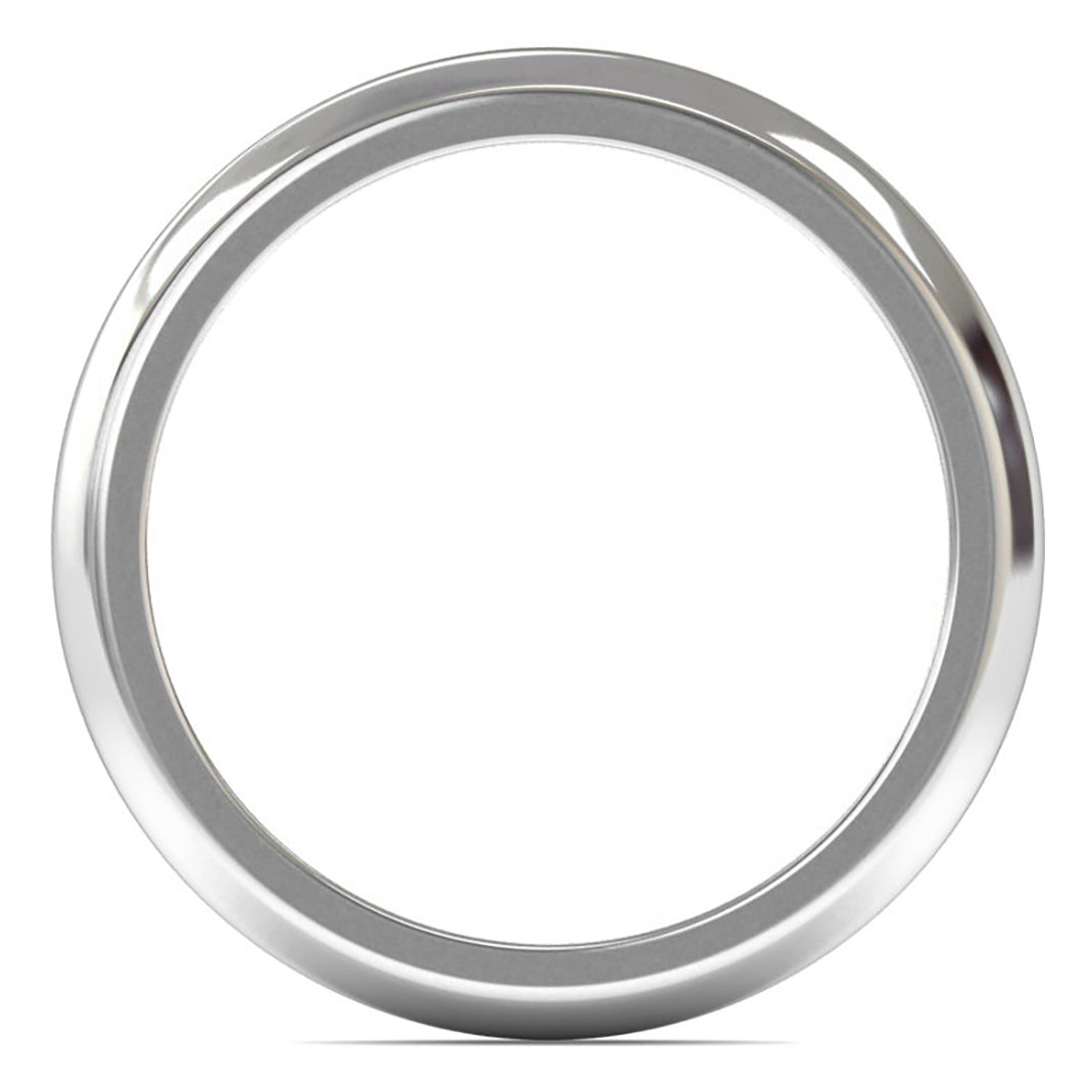 14ct White Fairtrade Gold 3mm Heavy Weight D Shape Wedding Ring