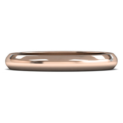 9ct Rose Gold 3mm Heavy Weight D Shape Wedding Ring
