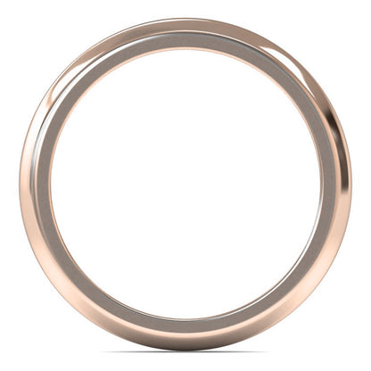 9ct Rose Gold 3mm Heavy Weight D Shape Wedding Ring