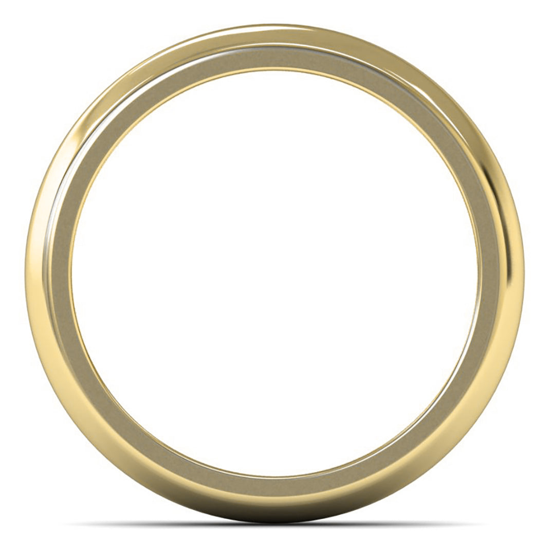 14ct Yellow Fairtrade Gold 4mm Heavy Weight D Shape Wedding Ring