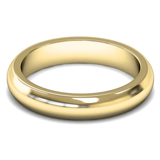 18ct Yellow Fairtrade Gold 4mm Heavy Weight D Shape Wedding Ring