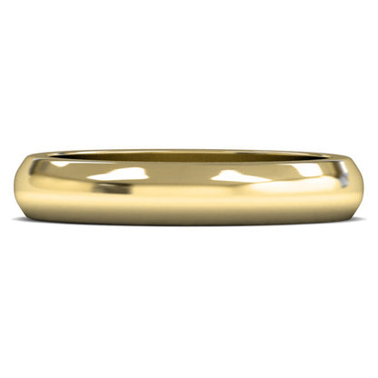 18ct Yellow Gold 4mm Heavy Weight D Shape Wedding Ring