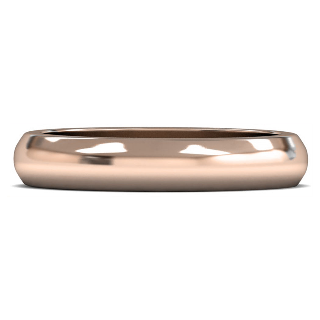 9ct Rose Gold 4mm Heavy Weight D Shape Wedding Ring