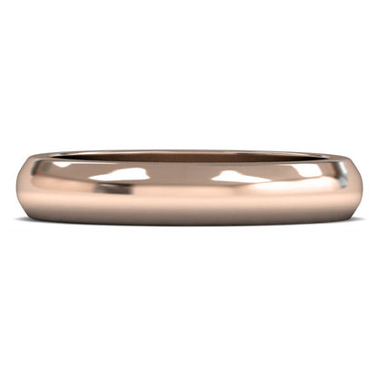 9ct Rose Gold 4mm Heavy Weight D Shape Wedding Ring