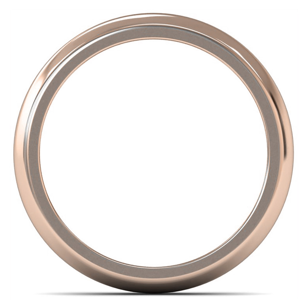 9ct Rose Gold 4mm Heavy Weight D Shape Wedding Ring