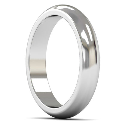 Palladium 950 4mm Heavy Weight D Shape Wedding Ring