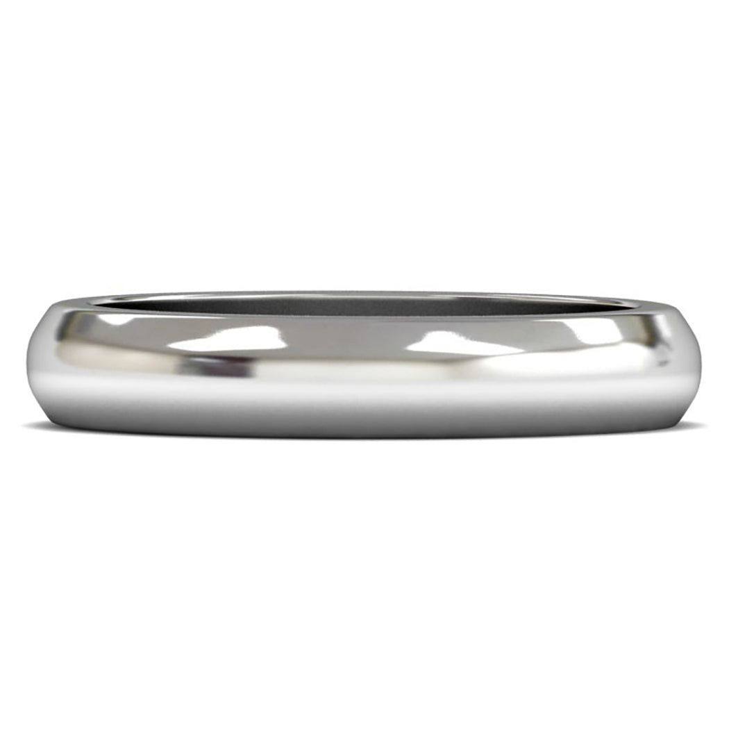 Palladium 500 4mm Heavy Weight D Shape Wedding Ring
