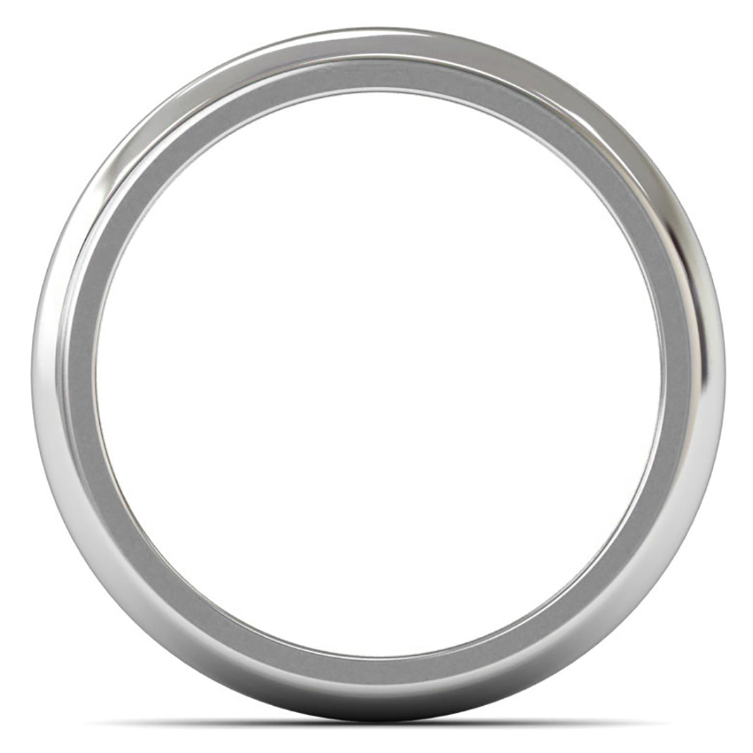 Palladium 950 4mm Heavy Weight D Shape Wedding Ring
