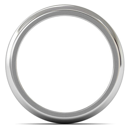 Platinum 950 4mm Heavy Weight D Shape Wedding Ring