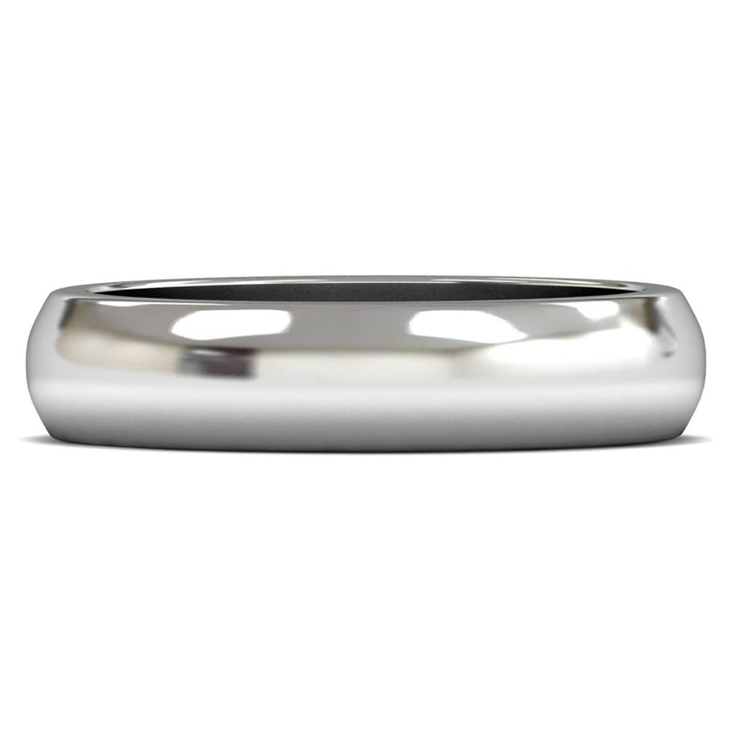 14ct White Gold 5mm Heavy Weight D Shape Wedding Ring