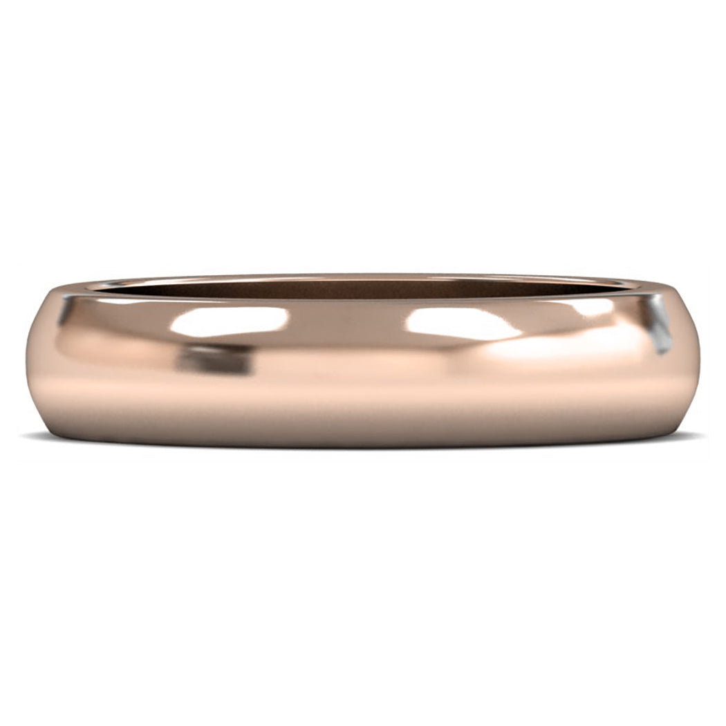 18ct Rose Fairtrade Gold 5mm Heavy Weight D Shape Wedding Ring