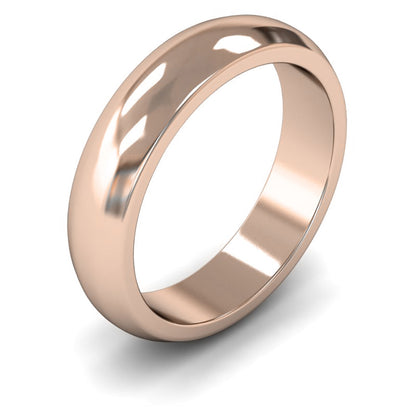 18ct Rose Fairtrade Gold 5mm Heavy Weight D Shape Wedding Ring
