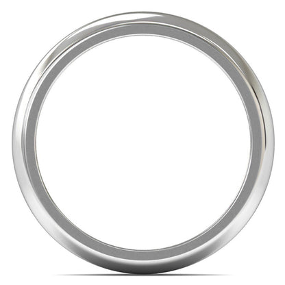 18ct White Fairtrade Gold 5mm Heavy Weight D Shape Wedding Ring