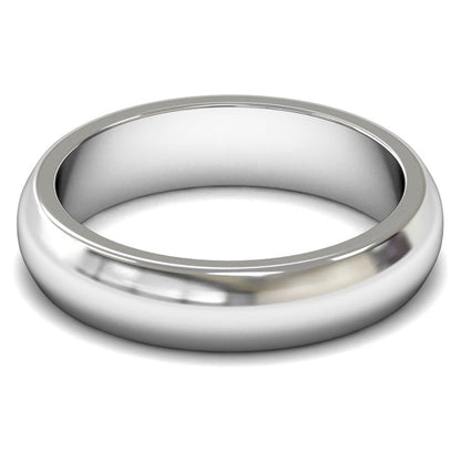 9ct White Gold 5mm Heavy Weight D Shape Wedding Ring