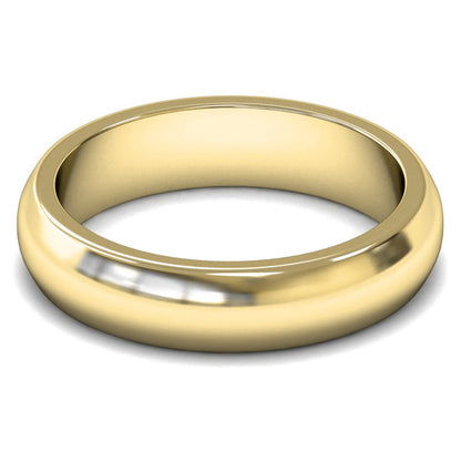 9ct Yellow Fairtrade Gold 5mm Heavy Weight D Shape Wedding Ring