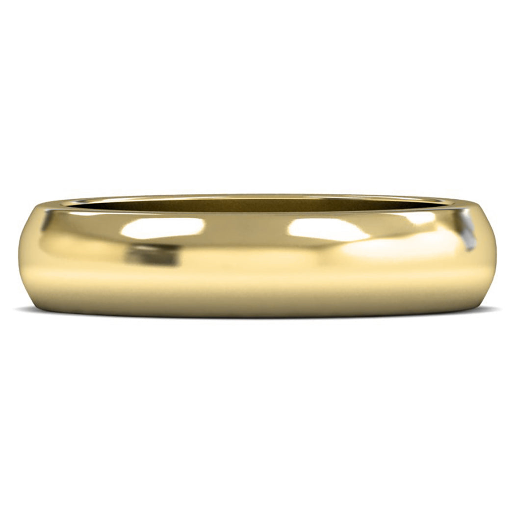 9ct Yellow Fairtrade Gold 5mm Heavy Weight D Shape Wedding Ring