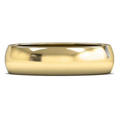 18ct Yellow Gold 6mm Heavy Weight D Shape Wedding Ring