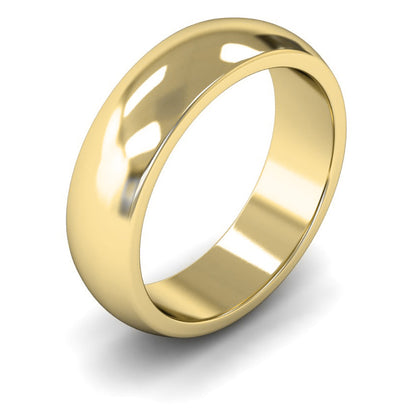 18ct Yellow Gold 6mm Heavy Weight D Shape Wedding Ring