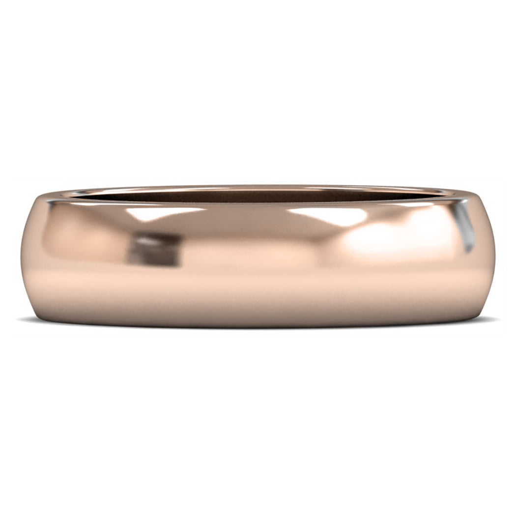 9ct Rose Fairtrade Gold 6mm Heavy Weight D Shape Wedding Ring