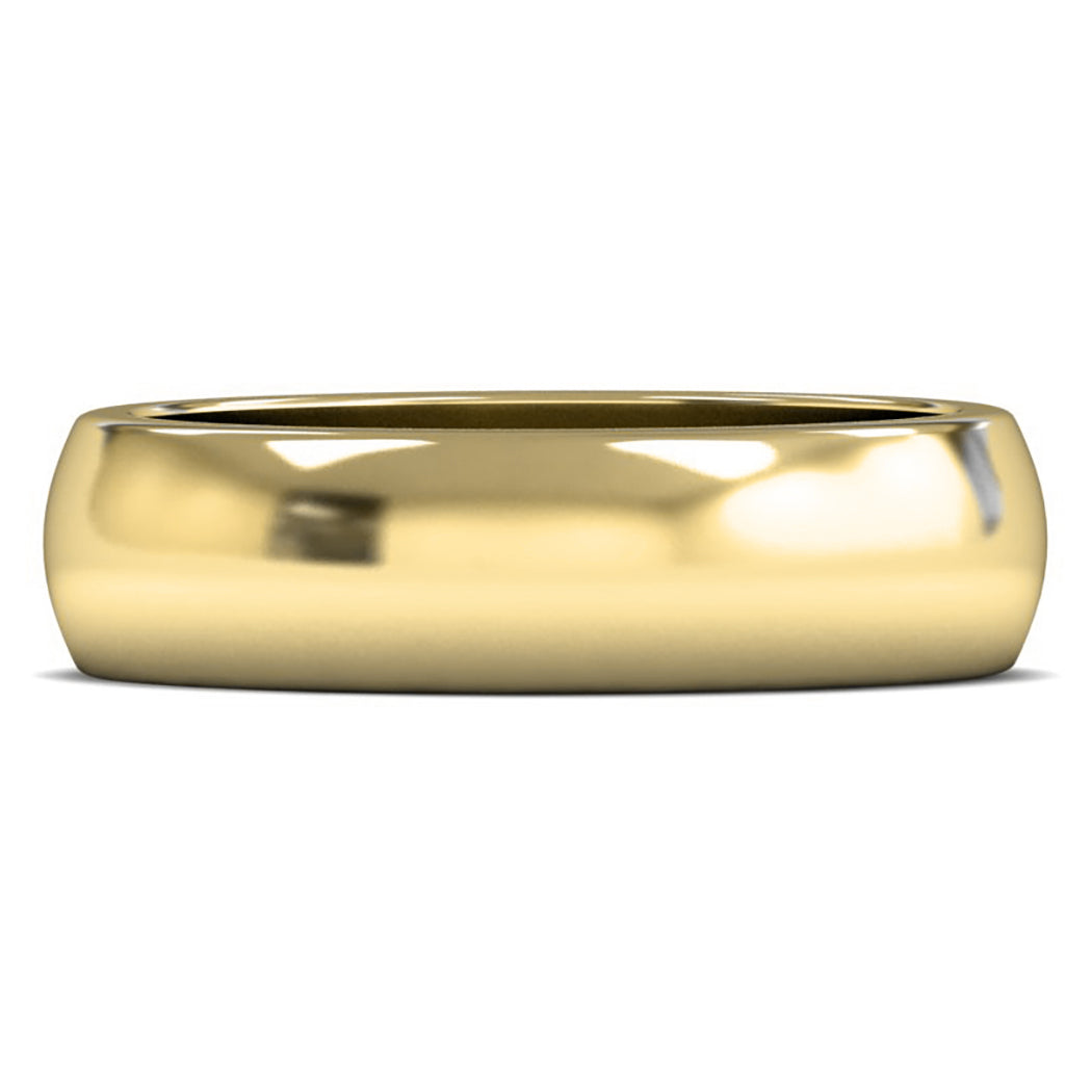 9ct Yellow Gold 6mm Heavy Weight D Shape Wedding Ring