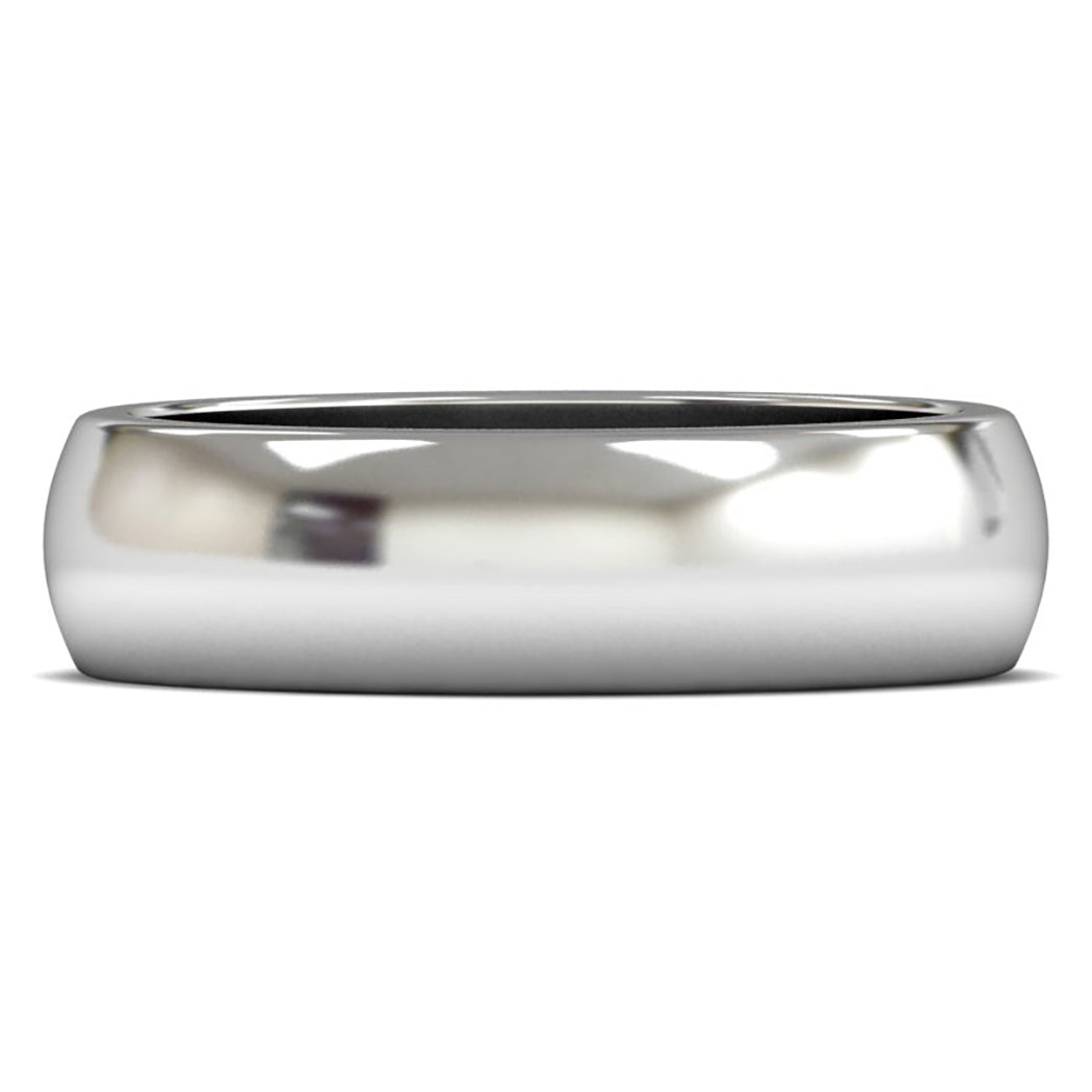 Platinum 950 6mm Heavy Weight D Shape Wedding Ring