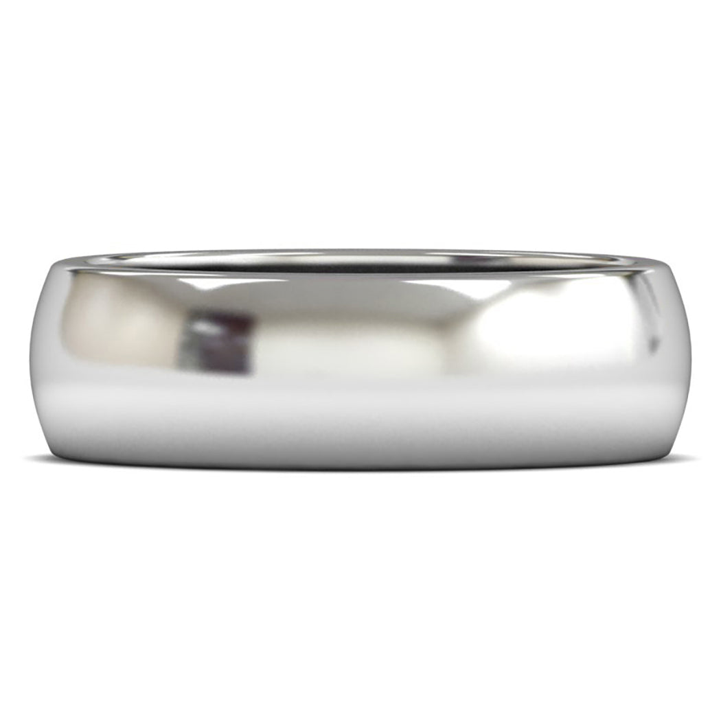 14ct White Gold 7mm Heavy Weight D Shape Wedding Ring