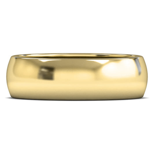 14ct Yellow Gold 7mm Heavy Weight D Shape Wedding Ring