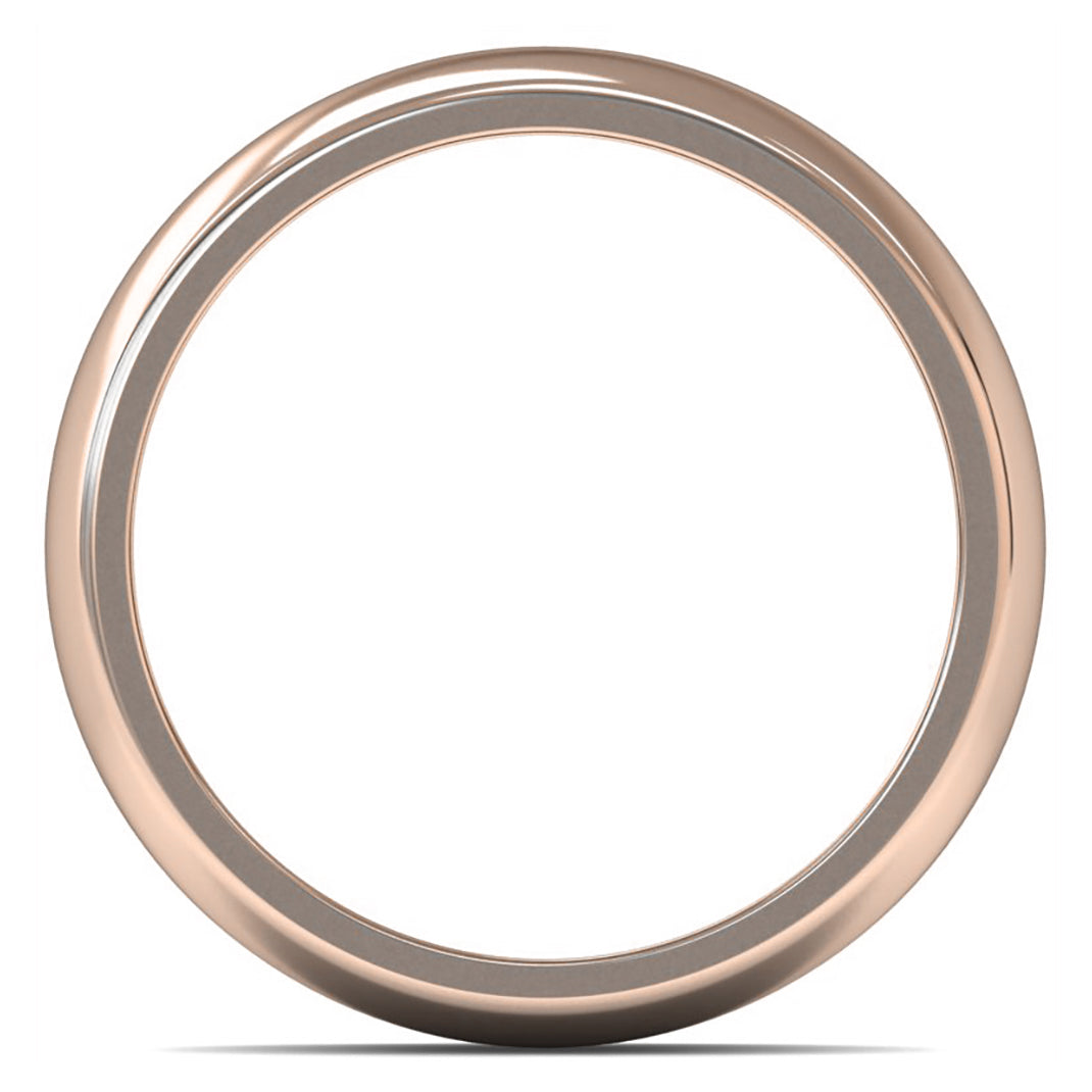 18ct Rose Fairtrade Gold 7mm Heavy Weight D Shape Wedding Ring