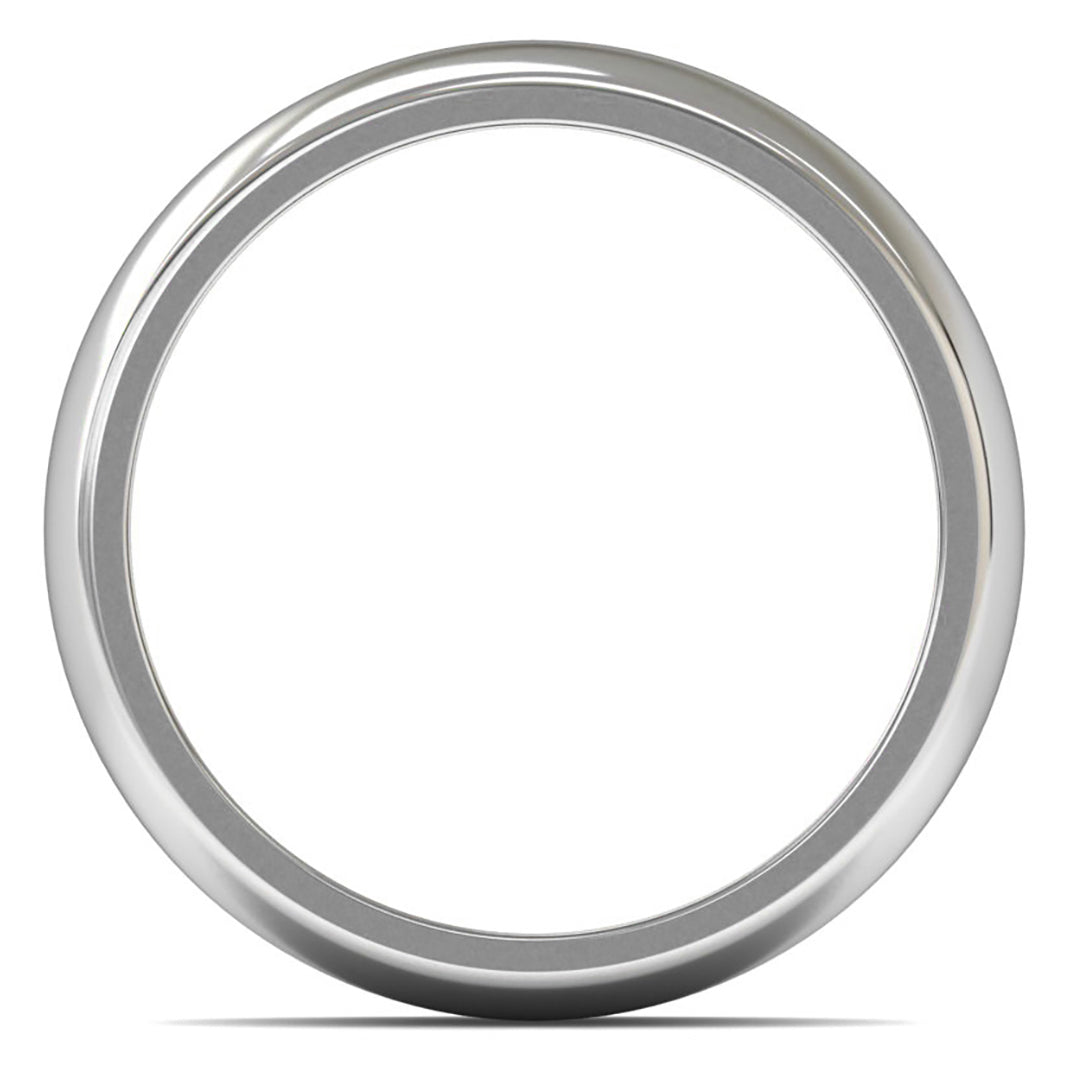 18ct White Gold 7mm Heavy Weight D Shape Wedding Ring