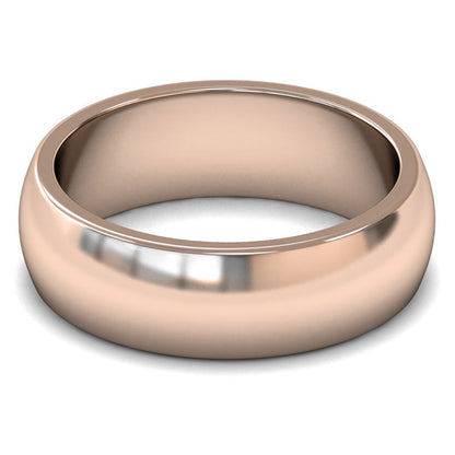 9ct Rose Gold 7mm Heavy Weight D Shape Wedding Ring