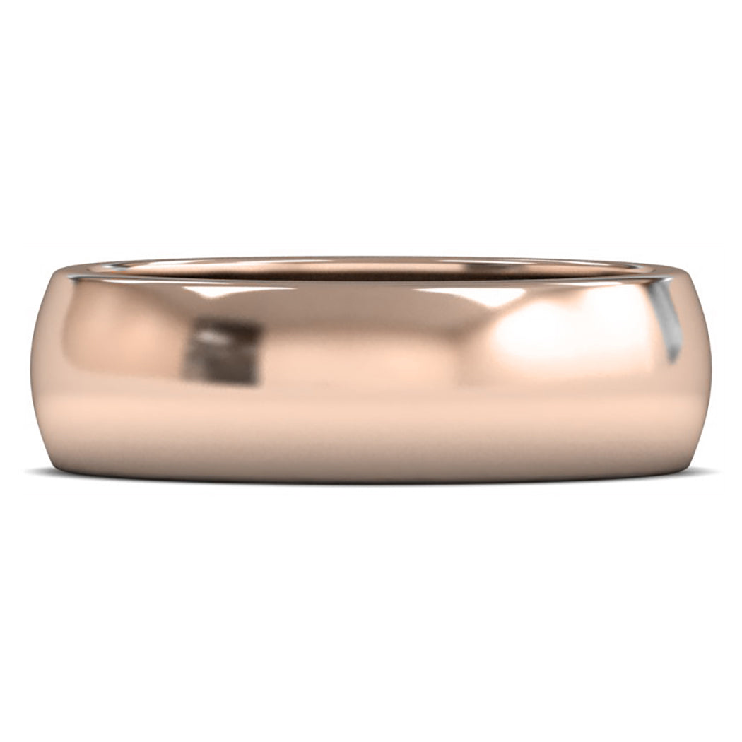 9ct Rose Gold 7mm Heavy Weight D Shape Wedding Ring